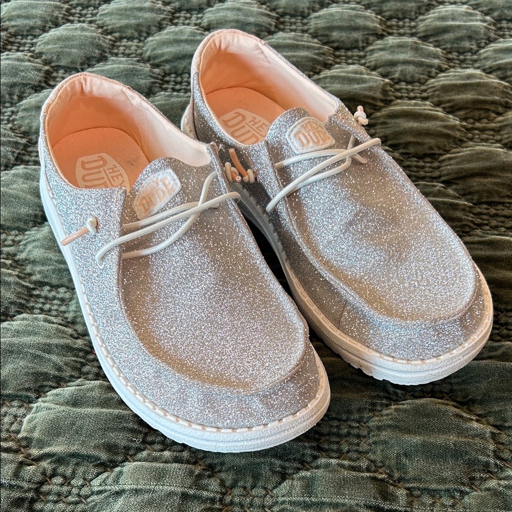 Hey Dude Glittery Silver Shoes